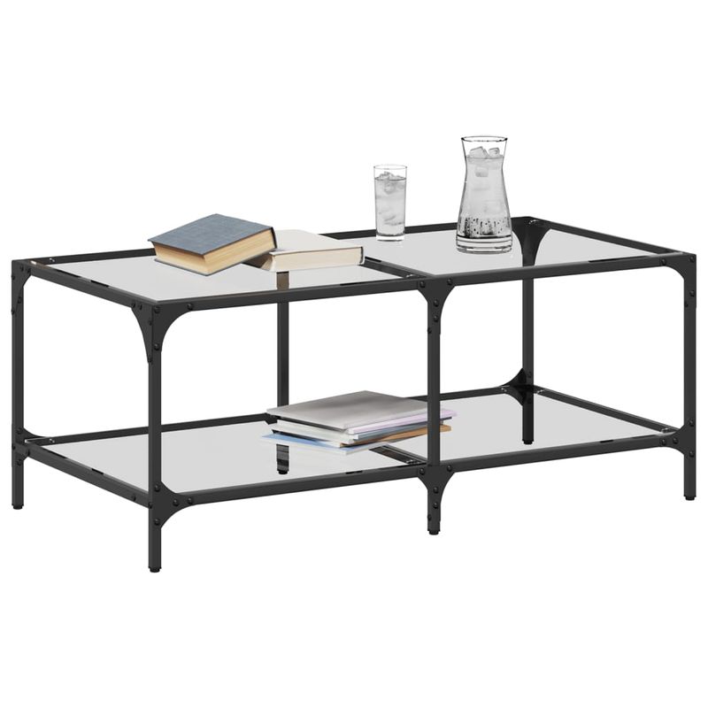 Casa si Gradina - Mobilier - Mese si birouri - Masute de cafea - Masuta de cafea cu blat sticla transparenta 98,5x50x40 cm otel - Infinity.ro
