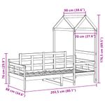 Casa si Gradina - Mobilier - Paturi si accesorii - Paturi - Pat de zi cu acoperis, alb, 80x200 cm, lemn masiv de pin - Infinity.ro