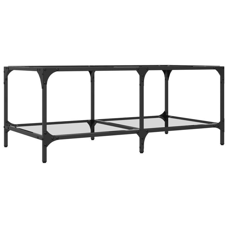 Casa si Gradina - Mobilier - Mese si birouri - Masute de cafea - Masuta de cafea cu blat sticla transparenta 98,5x50x40 cm otel - Infinity.ro