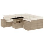Casa si Gradina - Gradina si terasa - Mobilier exterior - Seturi mobila gradina - Set canapele de gradina, 9 piese, cu perne, bej, poliratan - Infinity.ro
