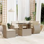 Casa si Gradina - Gradina si terasa - Mobilier exterior - Seturi mobila gradina - Set canapele de gradina cu perne, 6 piese, bej, poliratan - Infinity.ro