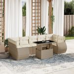 Casa si Gradina - Gradina si terasa - Mobilier exterior - Seturi mobila gradina - Set canapele de gradina, 8 piese, cu perne, bej, poliratan - Infinity.ro