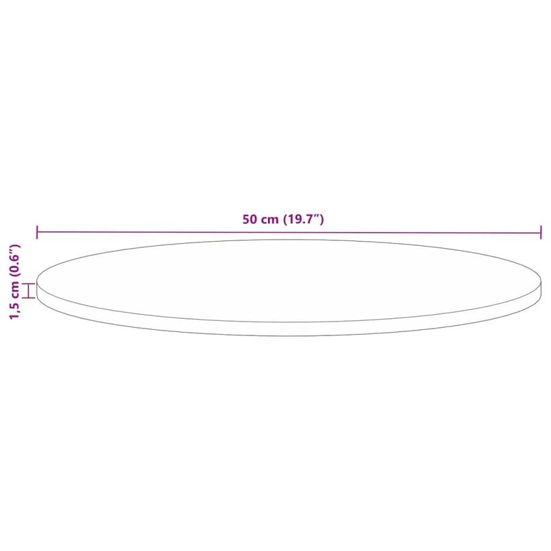 Casa si Gradina - Mobilier - Feronerie si accesorii mobila - Blat de masa rotund, Ø 50x1,5 cm, lemn masiv reciclat - Infinity.ro