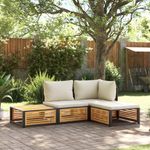Casa si Gradina - Gradina si terasa - Mobilier exterior - Seturi mobila gradina - Set canapele de gradina cu perne, 4 piese, lemn masiv de acacia - Infinity.ro