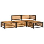Casa si Gradina - Gradina si terasa - Mobilier exterior - Seturi mobila gradina - Set canapele de gradina cu perne, 4 piese, lemn masiv de acacia - Infinity.ro
