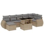 Casa si Gradina - Gradina si terasa - Mobilier exterior - Seturi mobila gradina - Set canapele de gradina, 8 piese, cu perne, bej, poliratan - Infinity.ro