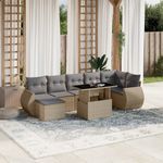Casa si Gradina - Gradina si terasa - Mobilier exterior - Seturi mobila gradina - Set canapele de gradina, 8 piese, cu perne, bej, poliratan - Infinity.ro