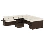 Casa si Gradina - Gradina si terasa - Mobilier exterior - Seturi mobila gradina - Set canapele de gradina cu perne, 11 piese, maro, poliratan - Infinity.ro