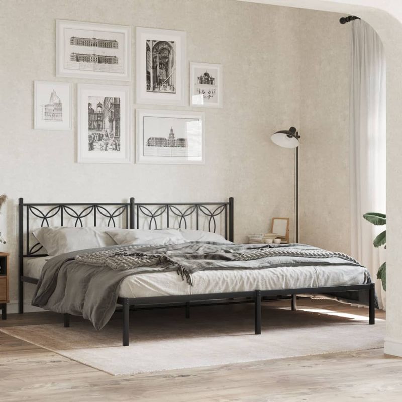 Casa si Gradina - Mobilier - Paturi si accesorii - Accesorii paturi - Tablie de pat metalica, negru, 193 cm - Infinity.ro