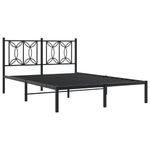 Casa si Gradina - Mobilier - Paturi si accesorii - Paturi - Cadru de pat metalic cu tablie, negru, 135x190 cm - Infinity.ro