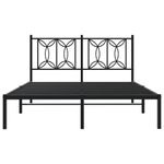 Casa si Gradina - Mobilier - Paturi si accesorii - Paturi - Cadru de pat metalic cu tablie, negru, 135x190 cm - Infinity.ro