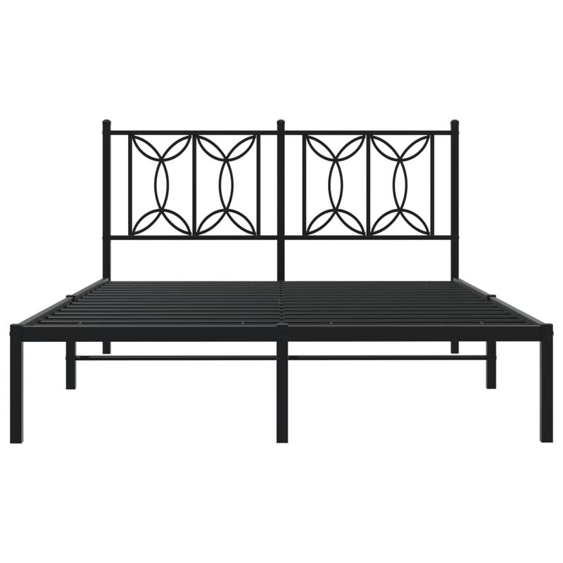Casa si Gradina - Mobilier - Paturi si accesorii - Paturi - Cadru de pat metalic cu tablie, negru, 135x190 cm - Infinity.ro