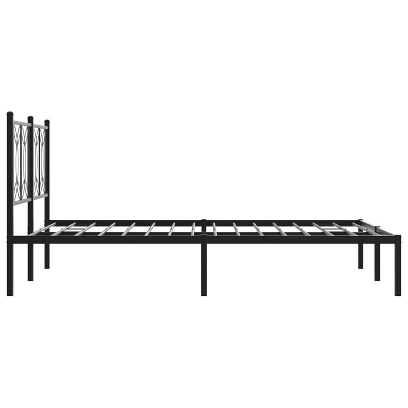 Casa si Gradina - Mobilier - Paturi si accesorii - Paturi - Cadru de pat metalic cu tablie, negru, 135x190 cm - Infinity.ro