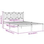 Casa si Gradina - Mobilier - Paturi si accesorii - Paturi - Cadru de pat metalic cu tablie, negru, 135x190 cm - Infinity.ro
