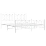 Casa si Gradina - Mobilier - Paturi si accesorii - Paturi - Cadru de pat metalic cu tablie de cap/picioare, alb, 180x200 cm - Infinity.ro