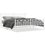 Casa si Gradina - Mobilier - Paturi si accesorii - Paturi - Cadru de pat metalic cu tablie de cap/picioare, alb, 180x200 cm - Infinity.ro