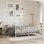 Casa si Gradina - Mobilier - Paturi si accesorii - Paturi - Cadru de pat metalic cu tablie de cap/picioare, alb, 180x200 cm - Infinity.ro