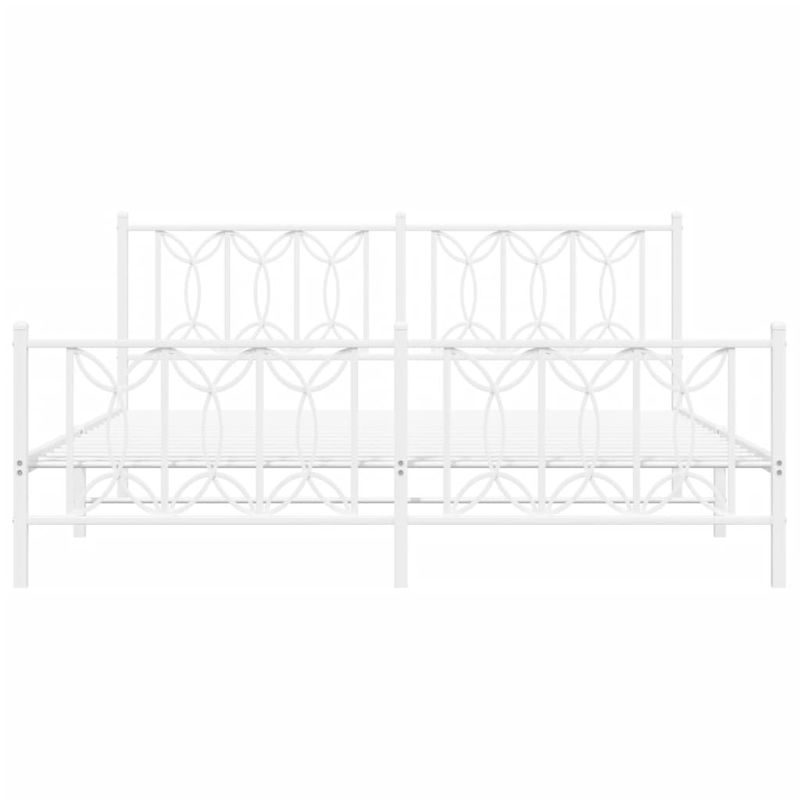 Casa si Gradina - Mobilier - Paturi si accesorii - Paturi - Cadru de pat metalic cu tablie de cap/picioare, alb, 180x200 cm - Infinity.ro