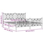 Casa si Gradina - Mobilier - Paturi si accesorii - Paturi - Cadru de pat metalic cu tablie de cap/picioare, alb, 180x200 cm - Infinity.ro