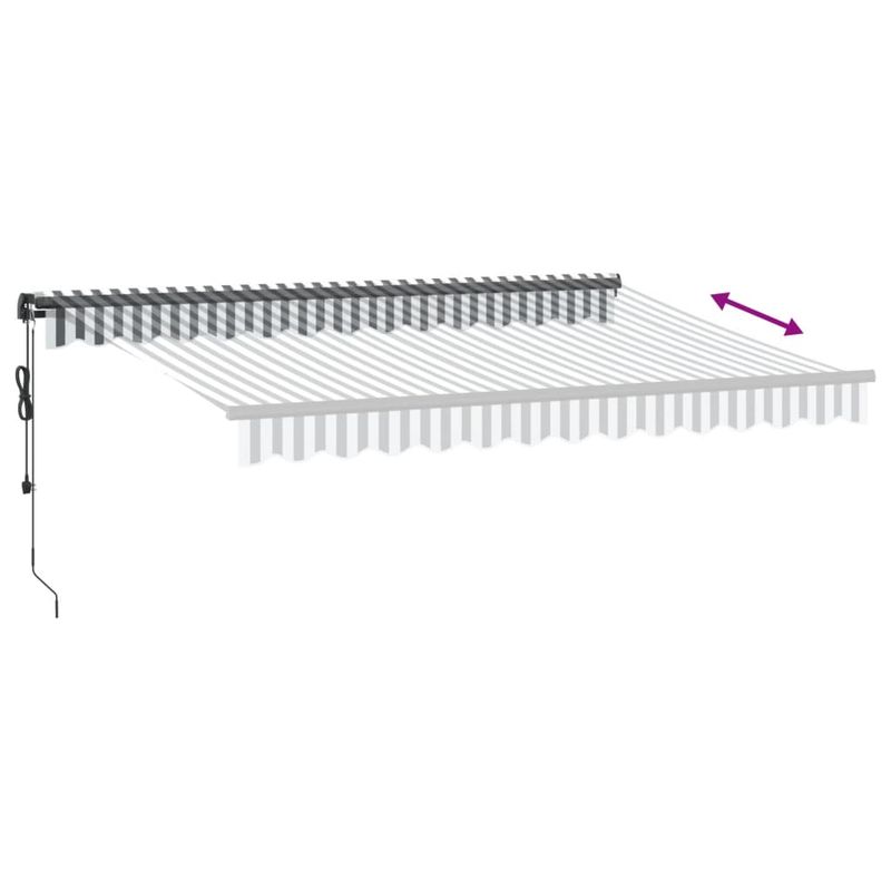 Casa si Gradina - Gradina si terasa - Umbrele si pavilioane - Umbrele - Copertina retractabila automat LED-uri antracit/alb 350x250 cm - Infinity.ro