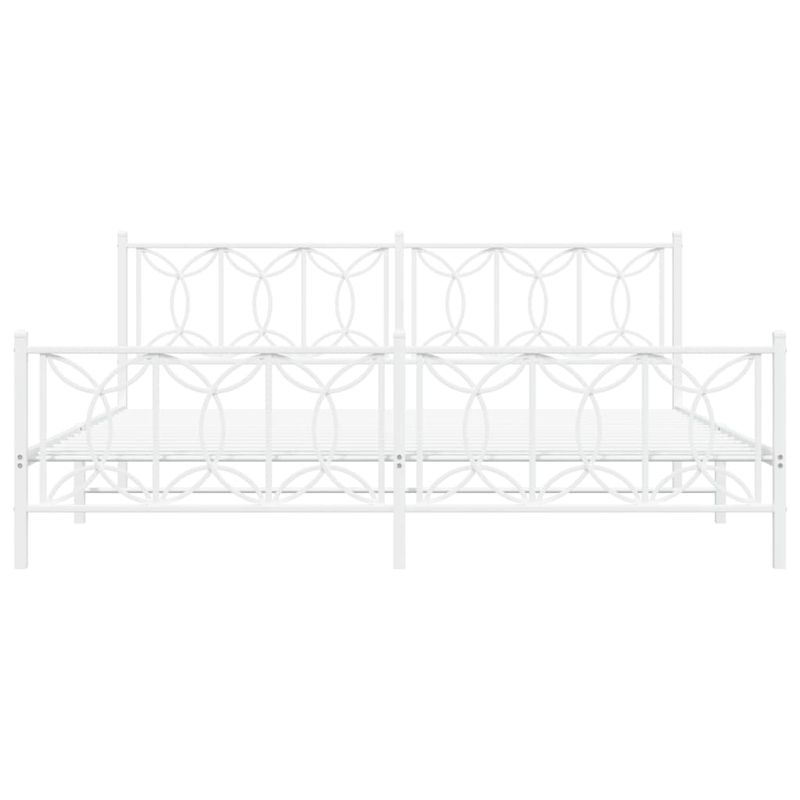 Casa si Gradina - Mobilier - Paturi si accesorii - Paturi - Cadru de pat metalic cu tablie, alb, 200x200 cm - Infinity.ro