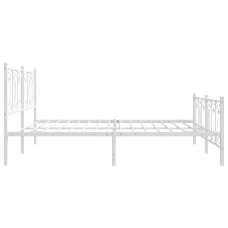 Casa si Gradina - Mobilier - Paturi si accesorii - Paturi - Cadru de pat metalic cu tablie, alb, 200x200 cm - Infinity.ro