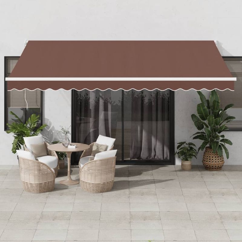 Casa si Gradina - Gradina si terasa - Umbrele si pavilioane - Umbrele - Copertina retractabila manual, maro, 450x300 cm - Infinity.ro
