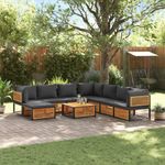Casa si Gradina - Gradina si terasa - Mobilier exterior - Seturi mobila gradina - Set de canapele de gradina cu perne, 9 piese, lemn masiv acacia - Infinity.ro