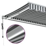 Casa si Gradina - Gradina si terasa - Umbrele si pavilioane - Umbrele - Copertina retractabila automat cu LED, antracit/alb, 400x350 cm - Infinity.ro