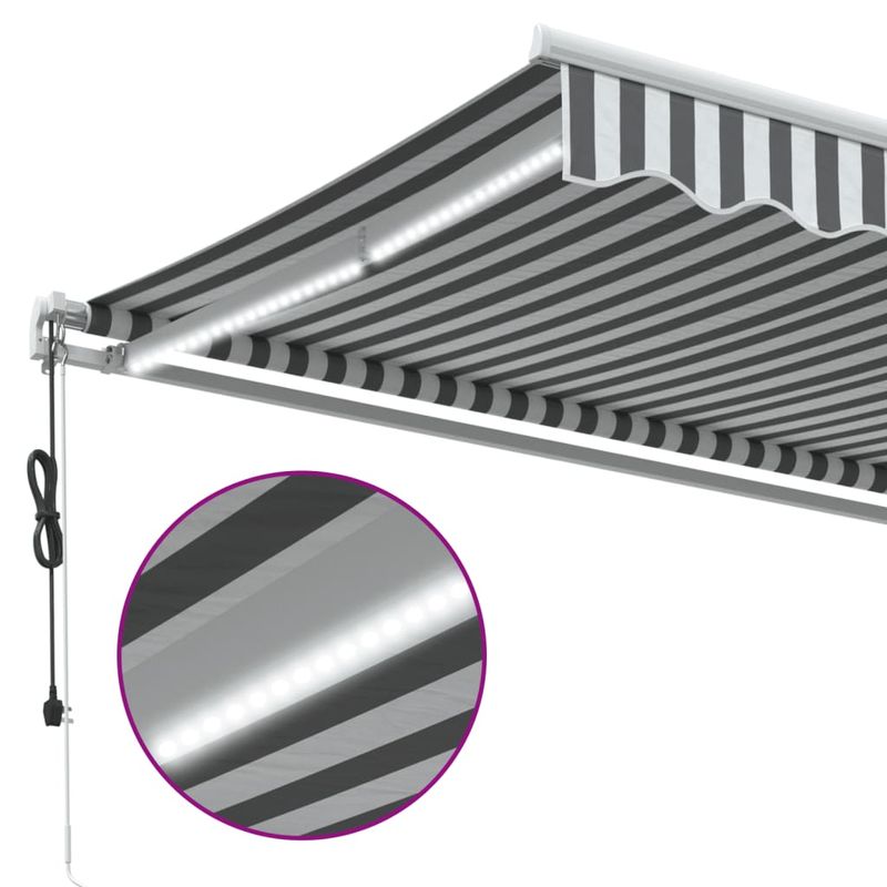 Casa si Gradina - Gradina si terasa - Umbrele si pavilioane - Umbrele - Copertina retractabila automat cu LED, antracit/alb, 400x350 cm - Infinity.ro