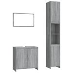 Casa si Gradina - Mobilier - Seturi de mobilier - Seturi baie - Set mobilier de baie, 3 piese, gri sonoma, lemn prelucrat - Infinity.ro