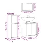 Casa si Gradina - Mobilier - Seturi de mobilier - Seturi baie - Set mobilier de baie, 3 piese, stejar fumuriu, lemn prelucrat - Infinity.ro