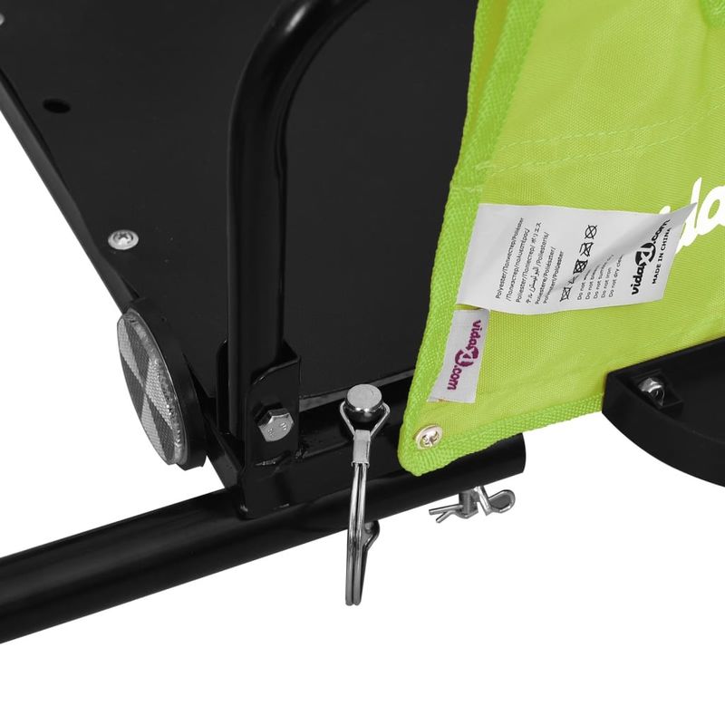 Sport si Outdoor/Ciclism/Accesorii pentru biciclete/Remorci biciclete - Remorca bicicleta, verde si negru, tesatura oxford si fier - Infinity.ro