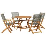 Casa si Gradina - Gradina si terasa - Mobilier exterior - Seturi mobila gradina - Set mobilier gradina, 5 piese, gri, poliratan si lemn masiv - Infinity.ro