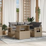 Casa si Gradina - Gradina si terasa - Mobilier exterior - Seturi mobila gradina - Set canapele de gradina cu perne, 5 piese, bej, poliratan - Infinity.ro