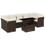 Casa si Gradina - Gradina si terasa - Mobilier exterior - Seturi mobila gradina - Set canapele de gradina cu perne, 8 piese, maro, poliratan - Infinity.ro