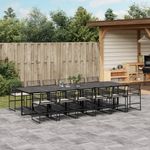 Casa si Gradina - Gradina si terasa - Mobilier exterior - Seturi mobila gradina - Set mobilier de gradina cu perne, 13 piese, negru, poliratan - Infinity.ro