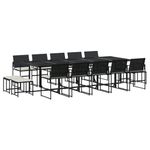 Casa si Gradina - Gradina si terasa - Mobilier exterior - Seturi mobila gradina - Set mobilier de gradina cu perne, 15 piese, negru, poliratan - Infinity.ro