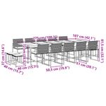 Casa si Gradina - Gradina si terasa - Mobilier exterior - Seturi mobila gradina - Set mobilier de gradina cu perne, 15 piese, negru, poliratan - Infinity.ro