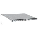Casa si Gradina - Gradina si terasa - Umbrele si pavilioane - Umbrele - Copertina retractabila automat, antracit/alb, 450x350 cm - Infinity.ro