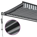 Casa si Gradina - Gradina si terasa - Umbrele si pavilioane - Umbrele - Copertina retractabila automat, antracit/alb, 450x350 cm - Infinity.ro