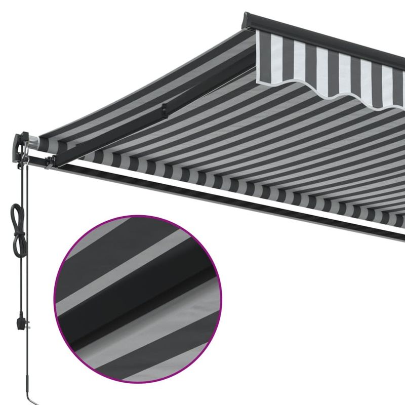 Casa si Gradina - Gradina si terasa - Umbrele si pavilioane - Umbrele - Copertina retractabila automat, antracit/alb, 450x350 cm - Infinity.ro