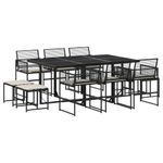 Casa si Gradina - Gradina si terasa - Mobilier exterior - Seturi mobila gradina - Set mobilier de exterior cu perne, 11 piese, negru, poliratan - Infinity.ro
