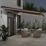 Casa si Gradina - Gradina si terasa - Umbrele si pavilioane - Umbrele - Copertina retractabila automat cu LED-uri, maro, 500x300 cm - Infinity.ro