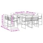 Casa si Gradina - Gradina si terasa - Mobilier exterior - Seturi mobila gradina - Set mobilier de gradina, 9 piese, cu perne, negru, textilena - Infinity.ro