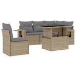 Casa si Gradina - Gradina si terasa - Mobilier exterior - Seturi mobila gradina - Set canapele de gradina cu perne, 6 piese, bej, poliratan - Infinity.ro