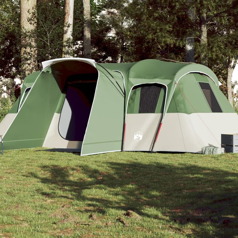 Sport si Outdoor - Camping - Corturi camping - Cort de familie tunel, 16 persoane, verde, impermeabil - Infinity.ro