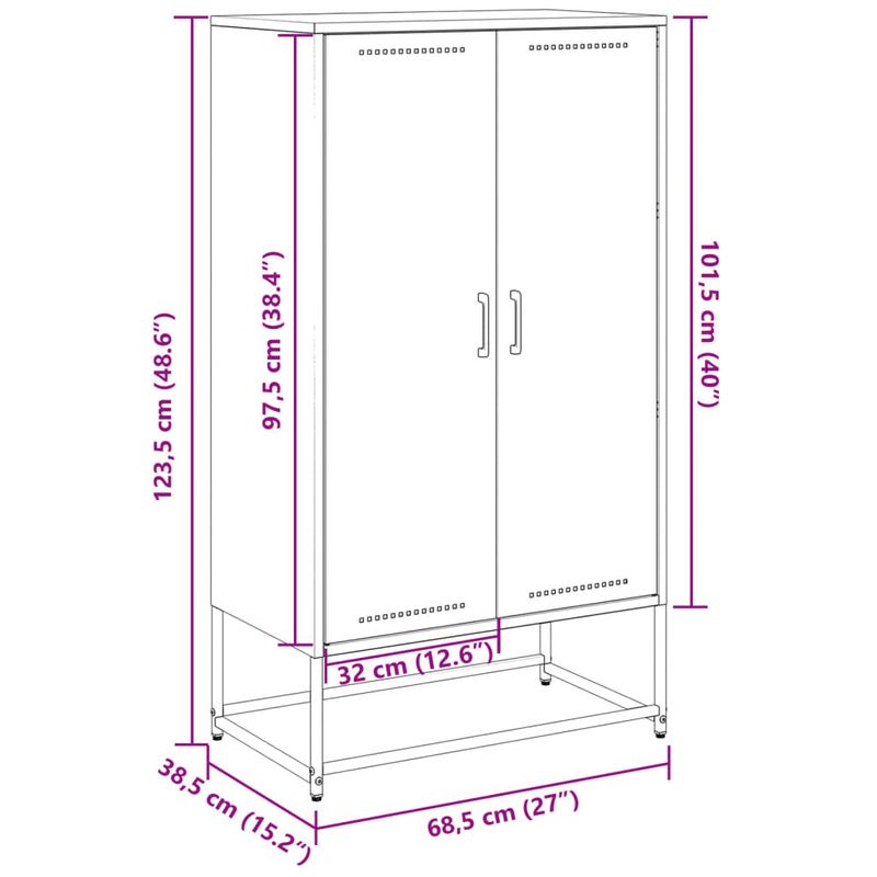 Casa si Gradina - Mobilier - Comode si corpuri - Corpuri bucatarie - Dulap inalt, roz, 68,5x38,5x123,5 cm, otel - Infinity.ro