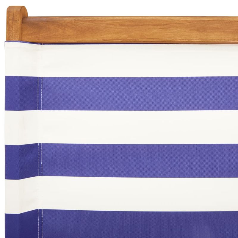 Casa si Gradina - Gradina si terasa - Mobilier exterior - Scaune si sezlonguri gradina - Scaune gradina 2 buc., albastru/alb, lemn masiv acacia textil - Infinity.ro