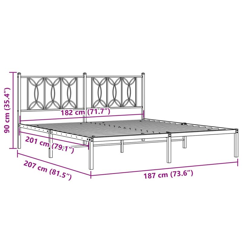 Casa si Gradina - Mobilier - Paturi si accesorii - Paturi - Cadru de pat metalic cu tablie, alb, 180x200 cm - Infinity.ro